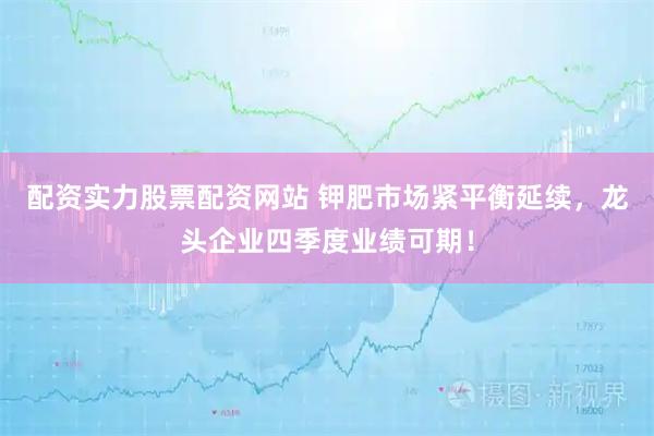 配资实力股票配资网站 钾肥市场紧平衡延续，龙头企业四季度业绩可期！